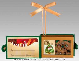 Bo&icirc;tes &agrave; musique miniature "Bons pour cadeaux" Bo&icirc;te &agrave; musique miniature avec bon pour cadeaux : bo&icirc;te &agrave; musique avec sc&egrave;ne de bal