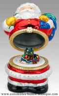 Bo&icirc;tes &agrave; musique anim&eacute;es de No&euml;l en porcelaine Bo&icirc;te &agrave; musique anim&eacute;e de No&euml;l en porcelaine : bo&icirc;te &agrave; musique P&egrave;re No&euml;l