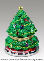 Bo&icirc;tes &agrave; musique anim&eacute;es de No&euml;l en porcelaine Bo&icirc;te &agrave; musique anim&eacute;e de No&euml;l en porcelaine Mr Christmas : bo&icirc;te &agrave; musique sapin de No&euml;l