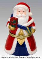 Bo&icirc;tes &agrave; musique anim&eacute;es de No&euml;l en porcelaine Bo&icirc;te &agrave; musique anim&eacute;e de No&euml;l en porcelaine Mr Christmas : bo&icirc;te &agrave; musique P&egrave;re No&euml;l