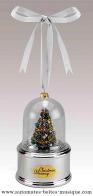 Boules musicales pour sapins de No&euml;l Boule musicale anim&eacute;e pour sapin de No&euml;l Mr Christmas : boule musicale en verre avec sapin de No&euml;l