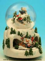 Boules &agrave; neige musicales de No&euml;l Boule &agrave; neige musicale de No&euml;l : boule &agrave; neige automatique avec p&egrave;re No&euml;l et bonhommes de neige