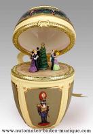 Faberg&eacute; style porcelain musical eggs .