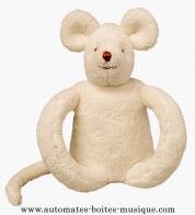 Doudous musicaux avec m&eacute;canismes musicaux &agrave; ficelle (animaux en peluche musicaux) Doudou musical Trousselier avec m&eacute;canisme musical &agrave; ficelle : doudou musical souris &agrave; poign&eacute;e