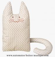 Doudous musicaux avec m&eacute;canismes musicaux &agrave; ficelle (animaux en tissu musicaux) Doudou musical Trousselier avec m&eacute;canisme musical : doudou musical chat en tissu