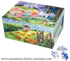 Bo&icirc;tes &agrave; bijoux musicales Trousselier avec puzzle Bo&icirc;te &agrave; bijoux musicale Trousselier avec puzzle : bo&icirc;te &agrave; bijoux musicale avec f&eacute;e dansante