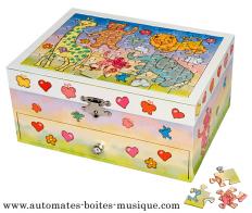 Bo&icirc;tes &agrave; bijoux musicales Trousselier avec puzzle Bo&icirc;te &agrave; bijoux musicale Trousselier avec puzzle : bo&icirc;te &agrave; bijoux musicale avec ours dansant