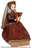 Automates en porcelaine Automate musical traditionnel en porcelaine : automate musical dame &agrave; la lyre