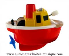 Automates v&eacute;hicules flottants Automate v&eacute;hicule flottant : bateau automate flottant rouge