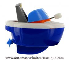Automates v&eacute;hicules flottants Automate v&eacute;hicule flottant : bateau automate flottant bleu
