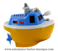 Automates v&eacute;hicules flottants Automate v&eacute;hicule flottant : bateau automate flottant jaune