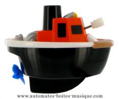 Automates v&eacute;hicules flottants Automate v&eacute;hicule flottant : bateau automate flottant noir