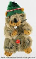 Ours en peluche automates Marmotte en peluche musicale : marmotte tyrolienne en peluche avec chant tyrolien &eacute;lectronique