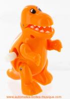 Automates animaux marcheurs m&eacute;caniques Automate animal marcheur m&eacute;canique : automate dinosaure orange m&eacute;canique