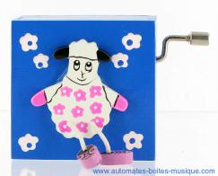 Bo&icirc;tes &agrave; musique &agrave; manivelle en bois Bo&icirc;te &agrave; musique &agrave; manivelle : bo&icirc;te &agrave; musique &agrave; manivelle avec mouton