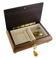 Boîtes à bijoux musicales en bois naturel fabriquées en Italie (18 et 30 lames) Boîte à bijoux musicale en bois de 18 lames : boîte à bijoux musicale avec marqueterie instruments de musique