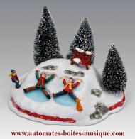 Automates musicaux de No&euml;l Automate non musical de No&euml;l Mr Christmas en r&eacute;sine : automate "Anges de neige"