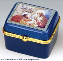 Bo&icirc;tes &agrave; musique anim&eacute;es de No&euml;l en porcelaine Bo&icirc;te &agrave; musique non anim&eacute;e de No&euml;l Mr Christmas : bo&icirc;te &agrave; musique "Silent night"