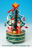 Bo&icirc;tes &agrave; musique sapins de No&euml;l Bo&icirc;te &agrave; musique sapin de No&euml;l : bo&icirc;te &agrave; musique avec sapin vert et personnages de No&euml;l