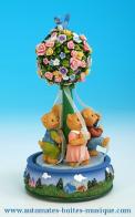 Ours automates musicaux Ours automates musicaux : ours automates "Arbre printannier avec oursons"