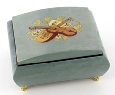 Bo&icirc;tes &agrave; bagues musicales teint&eacute;es Bo&icirc;te &agrave; bagues musicale de 18 lames : bo&icirc;te &agrave; bagues gris-bleue instruments de musique