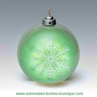 Boules musicales pour sapins de No&euml;l Boule musicale de No&euml;l Mr Christmas pour sapin de No&euml;l : boule musicale avec flocon de neige