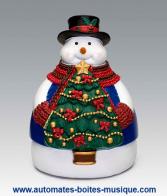 Automates musicaux de No&euml;l Automate musical de No&euml;l Mr Christmas avec animations : automate musical bonhomme de neige