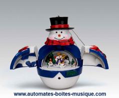 Boules musicales pour sapins de No&euml;l Boule musicale de No&euml;l Mr Christmas pour sapin de No&euml;l : boule musicale bonhomme de neige