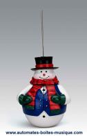 Boules musicales pour sapins de No&euml;l Boule musicale de No&euml;l Mr Christmas pour sapin de No&euml;l : boule musicale bonhomme de neige