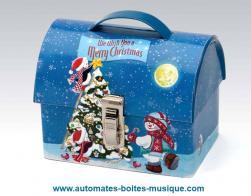 Bo&icirc;tes &agrave; musique anim&eacute;es de No&euml;l Bo&icirc;te &agrave; musique anim&eacute;e de No&euml;l Mr Christmas : bo&icirc;te &agrave; musique en forme de malette