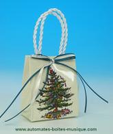 Bo&icirc;tes &agrave; musique sacs musicaux de No&euml;l Bo&icirc;te &agrave; musique sac musical de No&euml;l : bo&icirc;te &agrave; musique sac musical avec sapin d&eacute;cor&eacute;