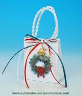 Bo&icirc;tes &agrave; musique sacs musicaux de No&euml;l Bo&icirc;te &agrave; musique sac musical de No&euml;l : bo&icirc;te &agrave; musique sac musical avec couronne de No&euml;l