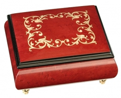 Bo&icirc;tes &agrave; bagues musicales teint&eacute;es Bo&icirc;te &agrave; bagues musicale : bo&icirc;te &agrave; bagues avec marqueterie arabesques