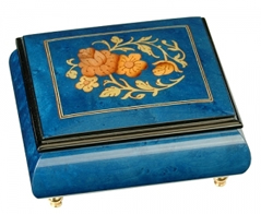 Bo&icirc;tes &agrave; bagues musicales teint&eacute;es Bo&icirc;te &agrave; bagues musicale : bo&icirc;te &agrave; bagues avec marqueterie fleurs