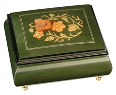 Bo&icirc;tes &agrave; bagues musicales teint&eacute;es Bo&icirc;te &agrave; bagues musicale : bo&icirc;te &agrave; bagues avec marqueterie fleurs