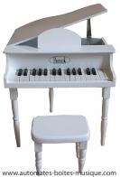 Instruments de musique traditionnels Instrument de musique miniature : piano &agrave; queue miniature en bois de couleur blanche