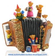 Ours automates musicaux Ours automates musicaux en polystone : ours automates musicaux "L'accord&eacute;on des ours"