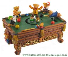 Ours automates musicaux Ours automates musicaux en polystone : ours automates musicaux "Le billard des ours"