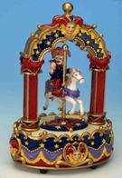 Jouets musicaux en porcelaine/polystone Jouet musical en polystone : jouet automate musical avec bouffon