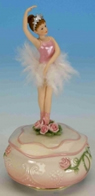 Jouets musicaux en porcelaine/polystone Jouet musical en porcelaine : jouet musical ballerine avec bo&icirc;te &agrave; musique