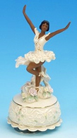 Jouets musicaux en porcelaine/polystone Jouet musical en porcelaine : jouet musical ballerine avec bo&icirc;te &agrave; musique
