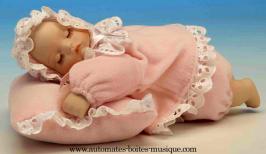Jouets musicaux en porcelaine/polystone Jouet musical en porcelaine : jouet automate musical nouveau-n&eacute;