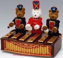 Instruments de musique m&eacute;canique en bois Instrument de musique m&eacute;canique Mr Christmas : orchestre des ours "Banstand bears"