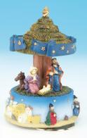 Carrousels musicaux miniatures de No&euml;l Carrousel musical miniature de No&euml;l : carrousel musical miniature avec cr&egrave;che