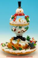 Bo&icirc;tes &agrave; musique anim&eacute;es de No&euml;l Bo&icirc;te &agrave; musique anim&eacute;e de No&euml;l : bo&icirc;te &agrave; musique bonhomme de neige comme un globe terrestre