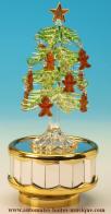 Bo&icirc;tes &agrave; musique en verre Bo&icirc;te &agrave; musique anim&eacute;e en verre : bo&icirc;te &agrave; musique "Sapin d&eacute;cor&eacute; en verre"