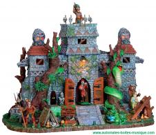 Man&egrave;ges musicaux miniatures et sonores Lemax Man&egrave;ge musical miniature Lemax de la collection "Village collection" : man&egrave;ge musical "Le temple de la terreur"