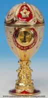 Oeufs musicaux en m&eacute;tal de style faberg&eacute; Oeuf musical en m&eacute;tal de style Faberg&eacute; : oeuf musical avec montre