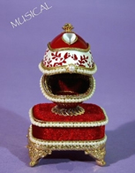 Oeufs musicaux en v&eacute;ritable coquille d oeuf de style faberg&eacute; Oeuf musical : oeuf musical en v&eacute;ritable coquille d'oeuf de style Faberg&eacute;