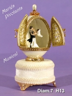 Oeufs musicaux en v&eacute;ritable coquille d oeuf de style faberg&eacute; Oeuf musical : oeuf musical en v&eacute;ritable coquille d'oeuf de style Faberg&eacute;